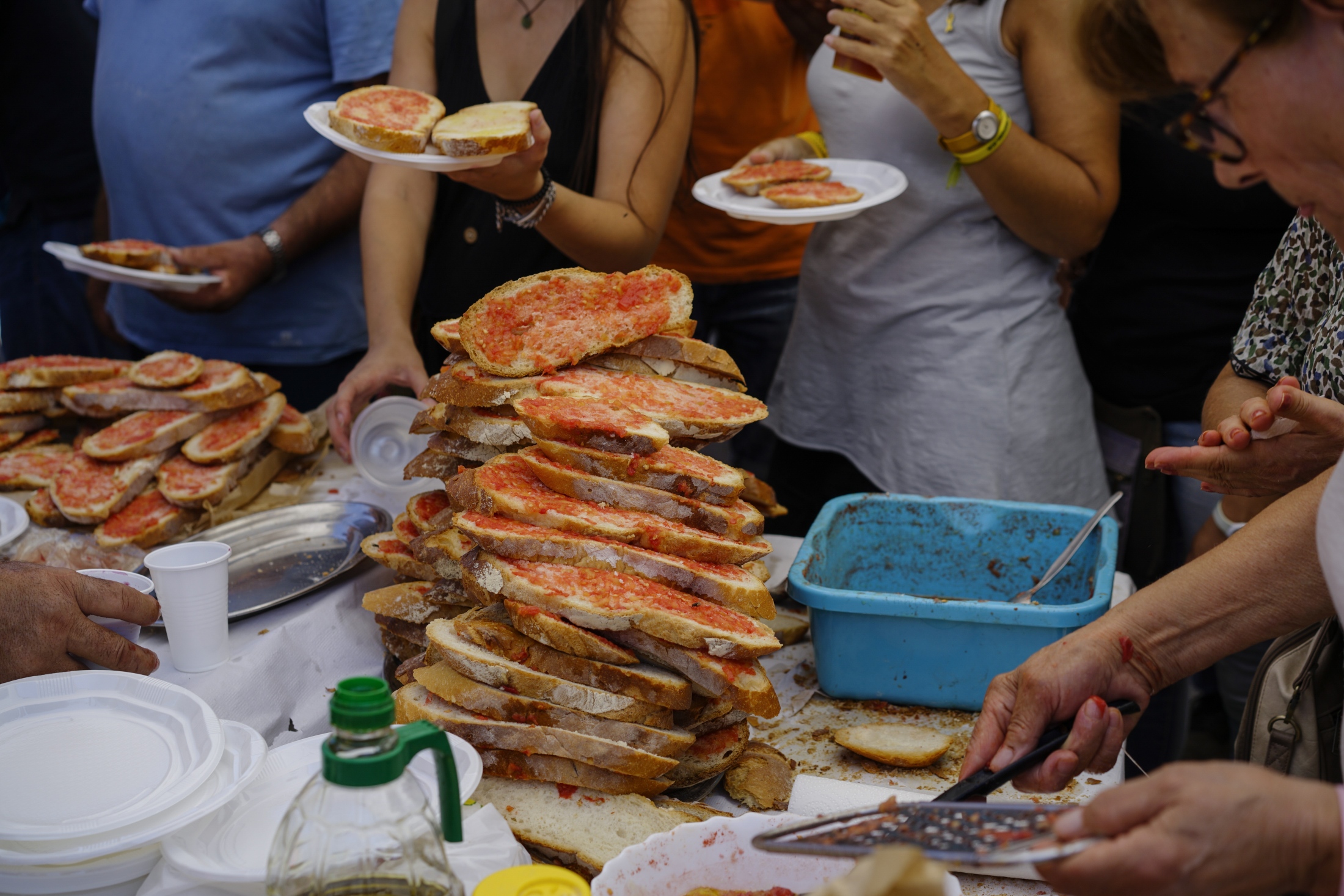The Republic's Army -  Catalan bread with tomato is served at the farmers union...
