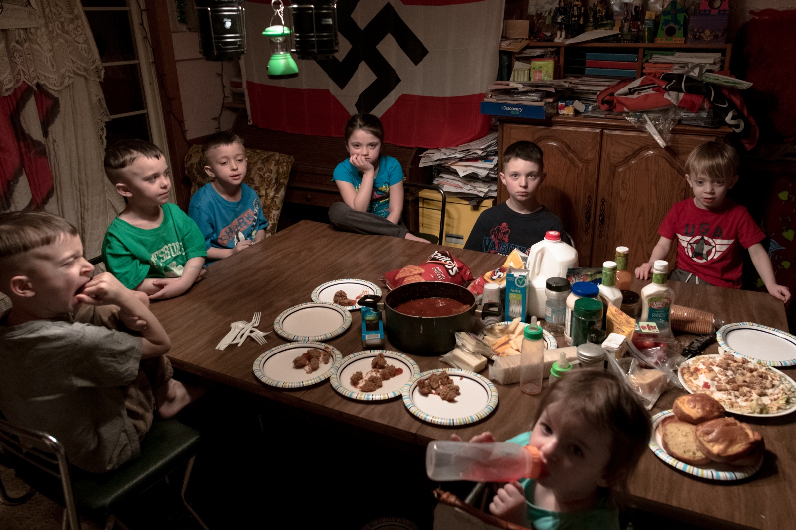 2/24/2018. Dinnertime at the home of White Nationalist family. 