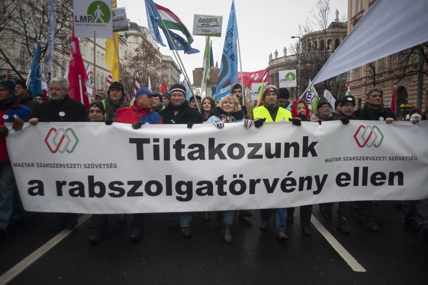 Budapest - Protest against Hungary's labour law