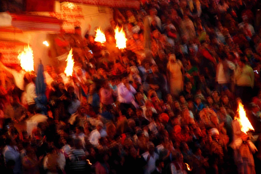 Aarti time at har ki pauri, the...lls of life and being mythical.