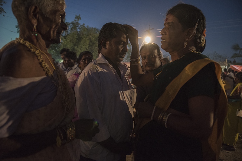 The Brides of Lord Aravan -  Senior Transgender bless during wedding occasion 