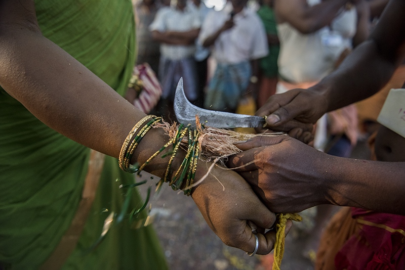 The Brides of Lord Aravan - Priest snap the yellow thread rituals for widowhood preist