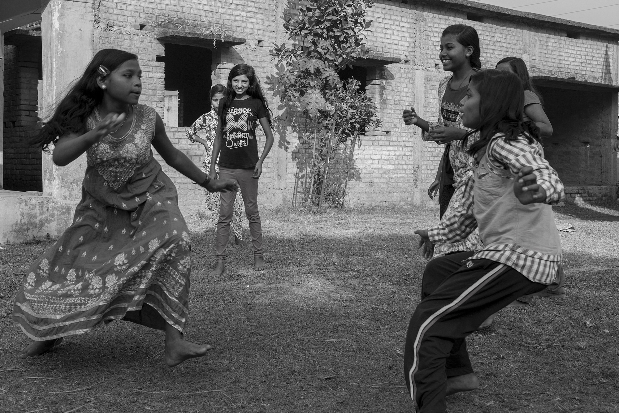The Boarding School Saves Young Girls from Intergenerational Prostitution - Bihar, India -  "Girls at play during weekends inside the school...