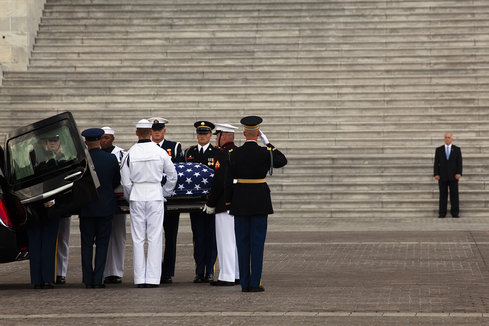 American Flags - The casket of Senator John McCain.