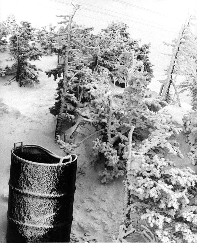 Frozen Barrel On The Top Of The Mountain