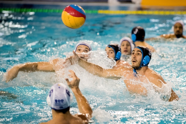Erik Brug&euml;, of the CN Sant Andreu, in the final of the Copa del Rei league of water polo against the CN Atletic-Barceloneta, which was held at the facilities of the CN Sabadell, Can Llonch. CN Atletic-Barceloneta 7, CN Sant Andreu 6. Sabadell, Spain. Photo Gemma Miralda. 06/03/2016