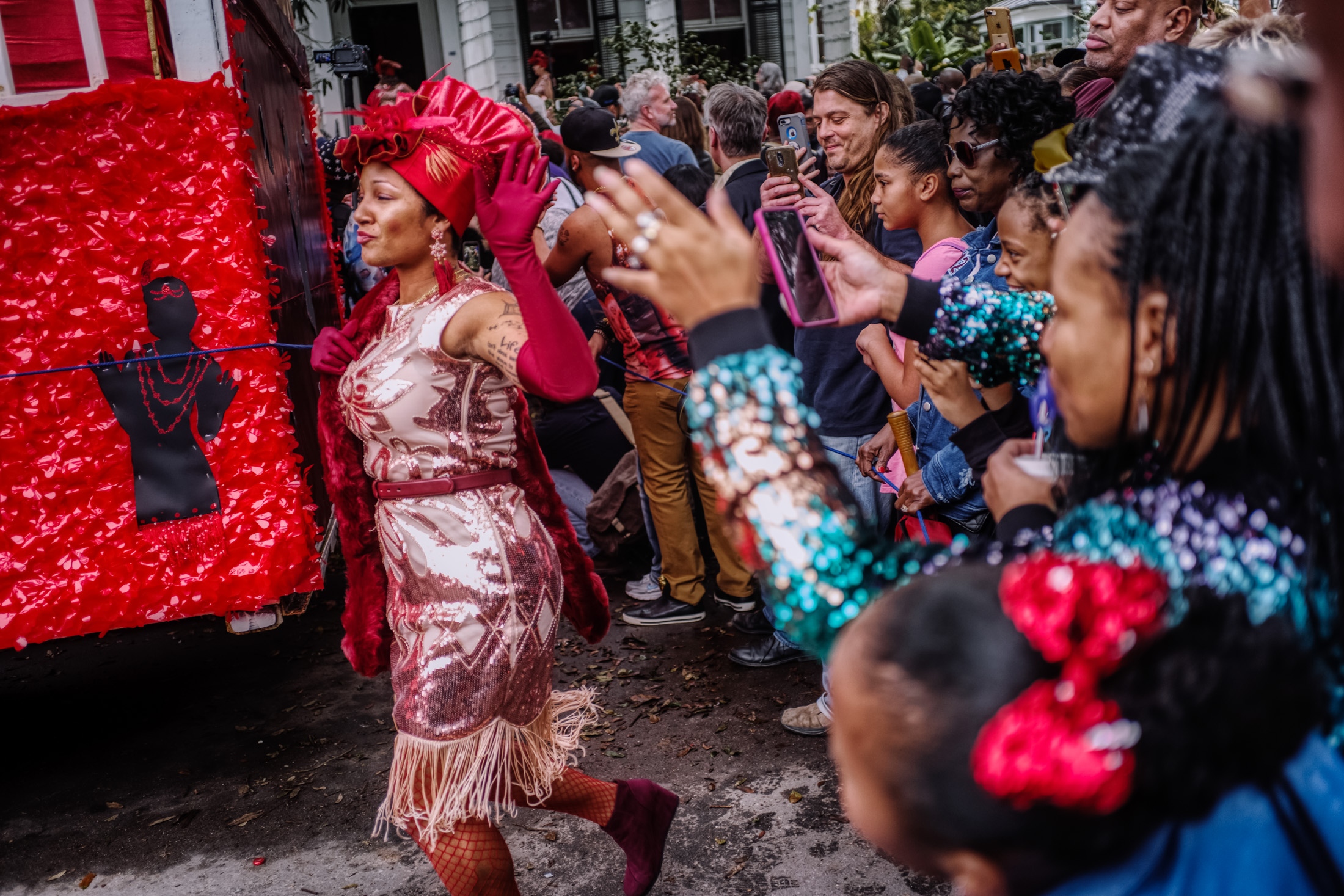 Carnival, New Orleans - Lady Roller and Second Line Parade