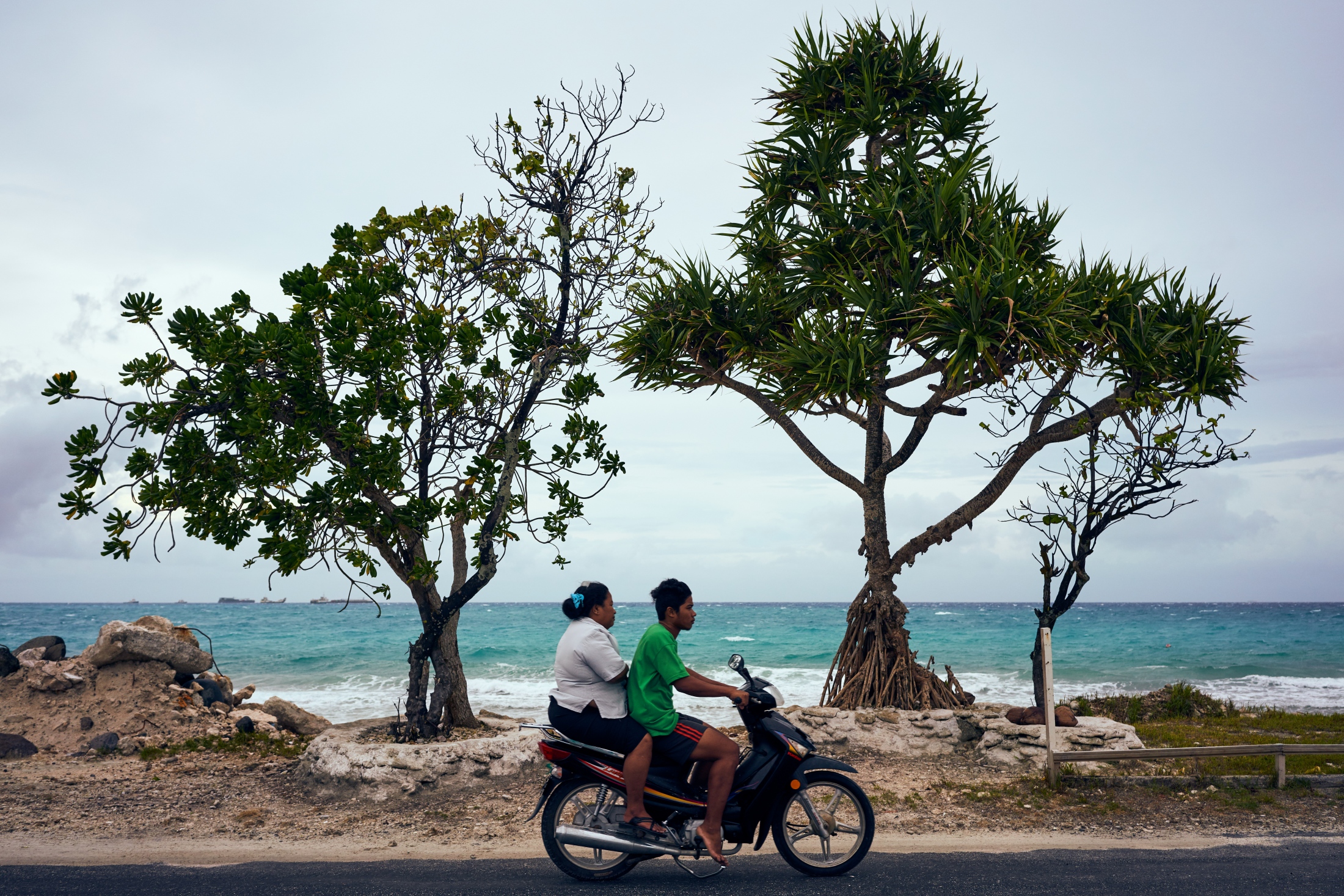 Fongafale -  Chinese motorbikes are the islands main form of...