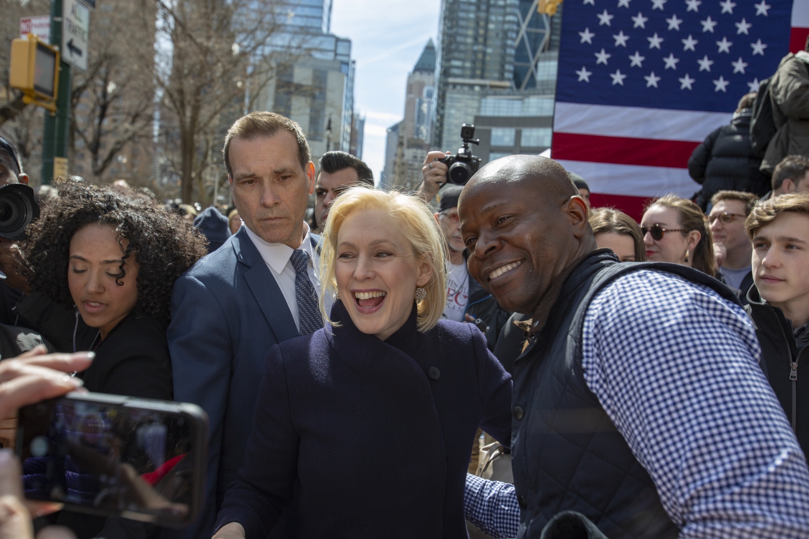 Image from A Time to Stand Up  - United States Senator Kirsten Gillibrand greets...