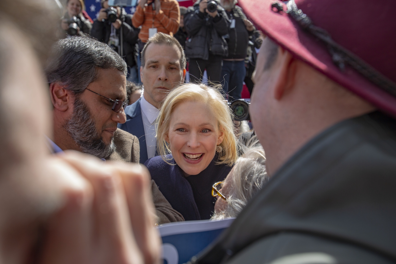Image from A Time to Stand Up  - United States Senator Kirsten Gillibrand greets...