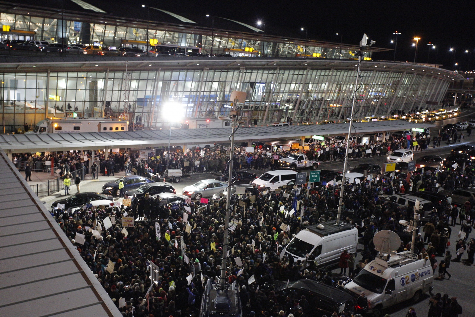 Image from Resisting Trumps' America  - Thousands of protesters came to JFK to protest...