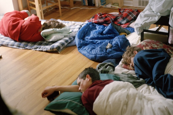 Image from II: For No. 9 - Denis, Damien and Jeff asleep on the floor, Norwalk, CT