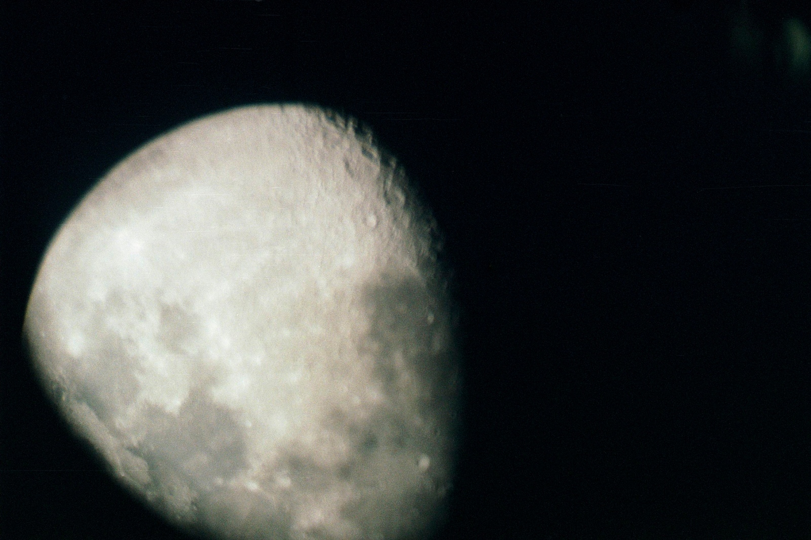 The moon in telescope, Brooklyn, NY