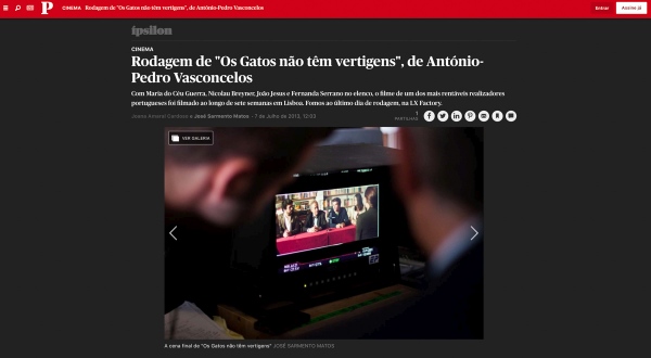 On assignment for Jornal Publico. Shooting behind the scenes in 2013.   https://www.publico.pt/2013/07/07/culturaipsilon/fotogaleria/rodagem-de-os-gatos-nao-tem-vertigens-de-antoniopedro-vasconcelos-322429 