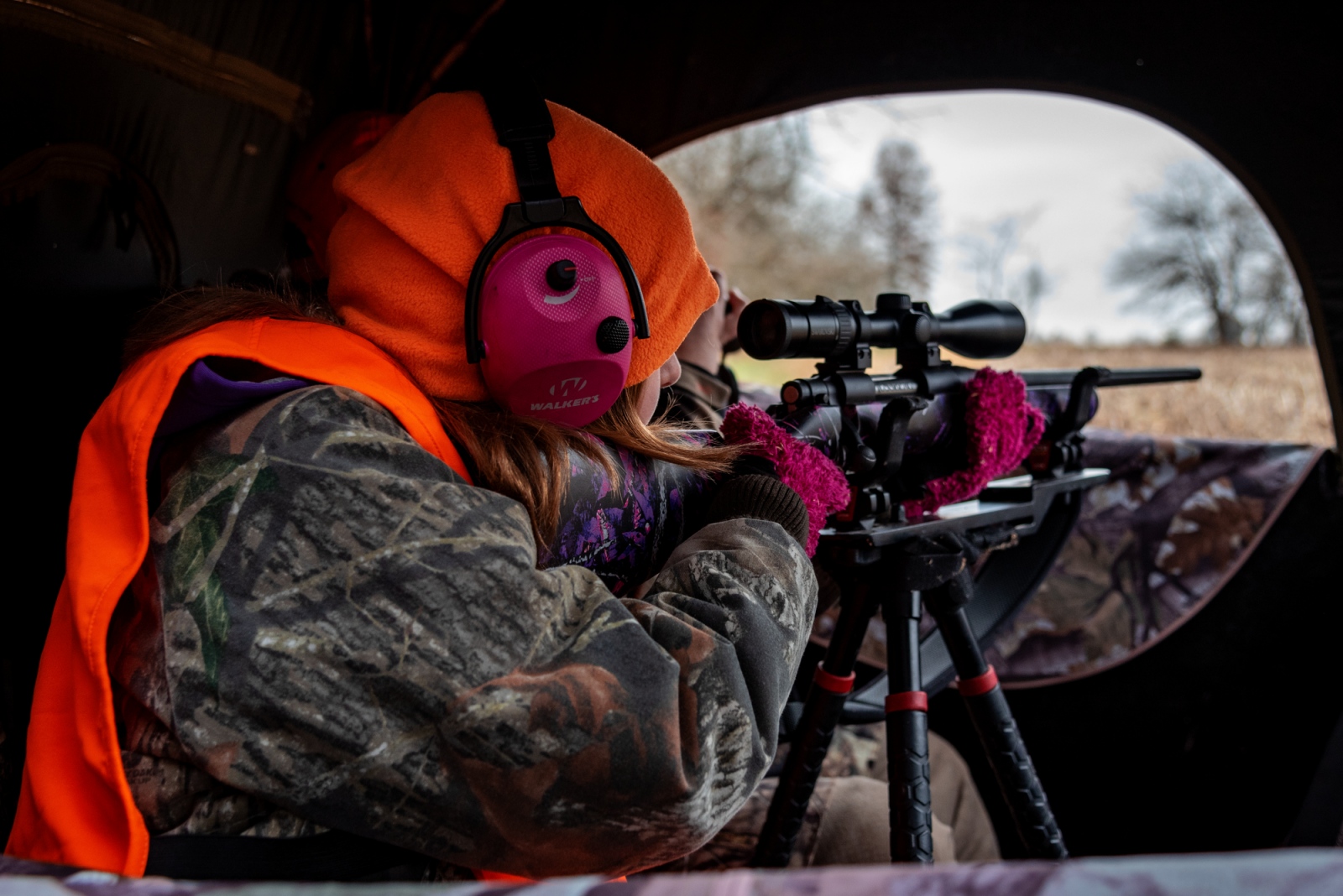 Callie Jennings aims at a doe w...have just killed it.&rdquo;