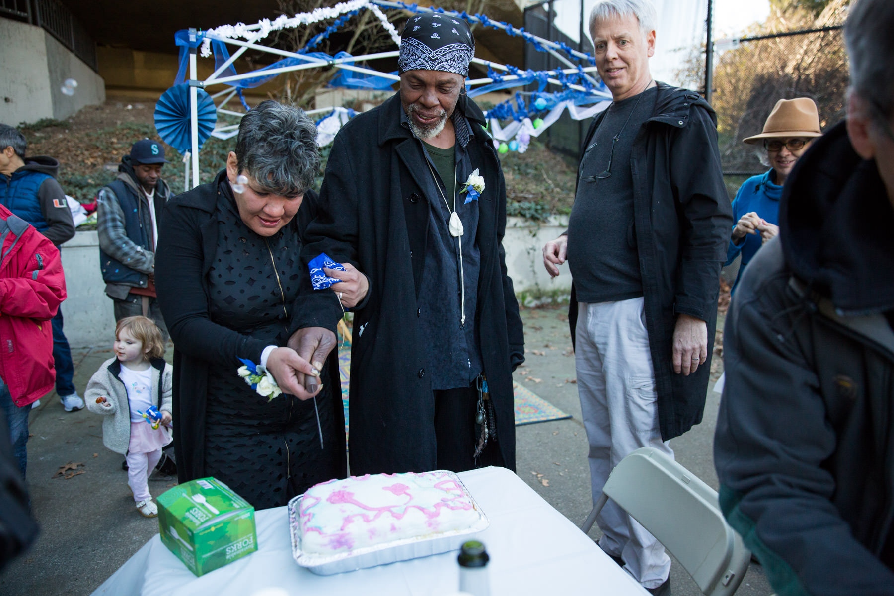 Homeless Vows | NY Times - The couple cut their wedding cake.   For the New...