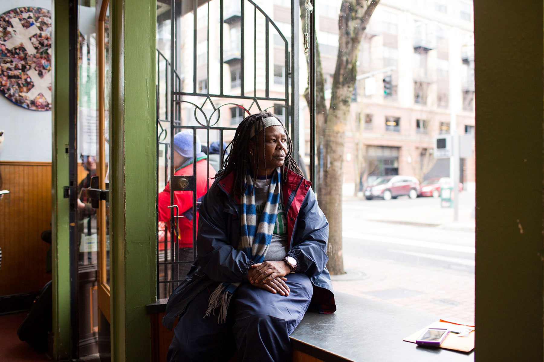 Outside in America | Guardian - Janice Mack, 62, at the non-profit cafe Sisters of the...