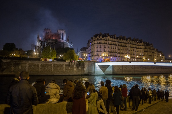 Image from Notre Dame de Paris in Fire -  A fire at Notre-Dame de Paris Cathedral on April 15,...