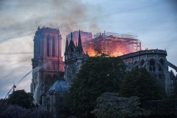 Image from Notre Dame de Paris in Fire -  A fire at Notre-Dame de Paris Cathedral on April 15,...