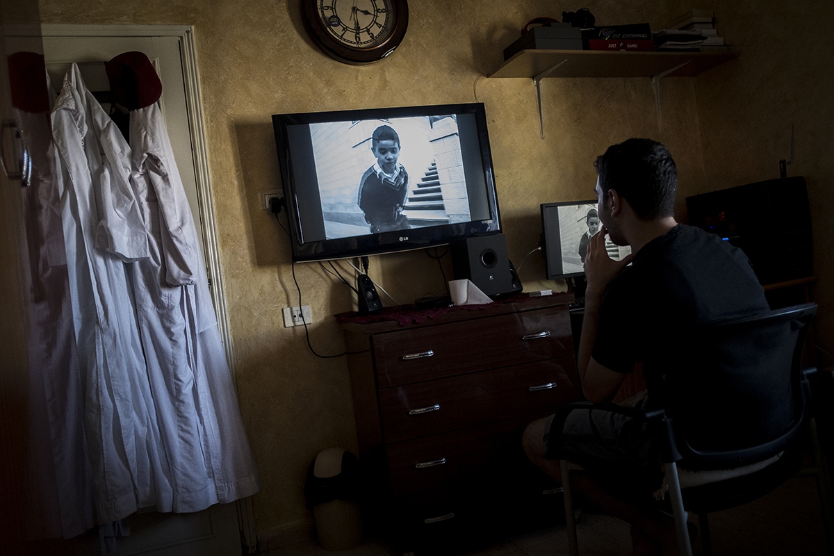 THE LAST SAMARITANS -   Abood Cohen, young Samaritan editing a documentary...