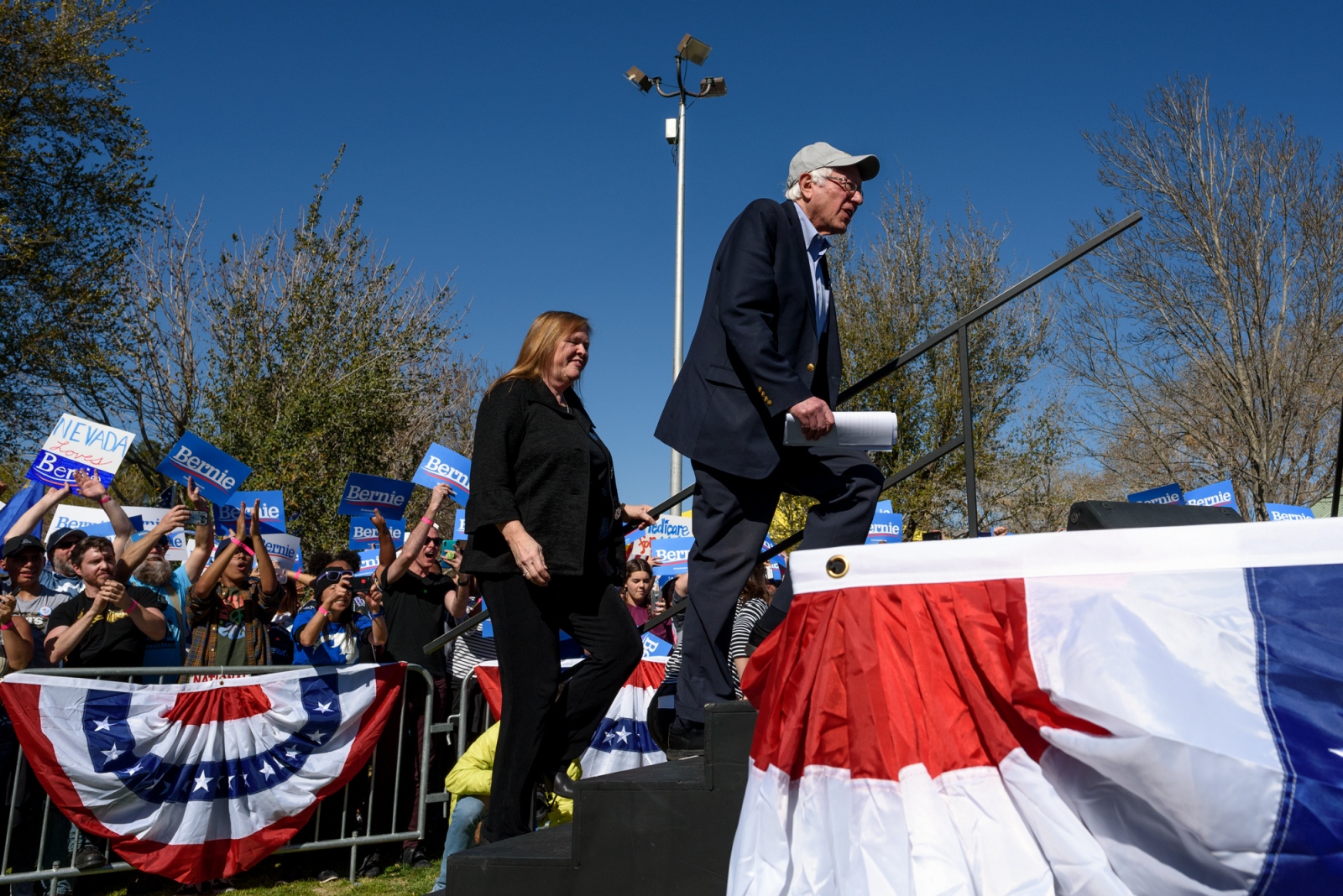  Bernie Sanders and his wife, J...son, Nevada on March 16, 2019. 