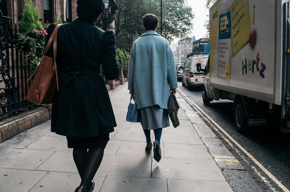 Big city - Women walking to work, Russell Square