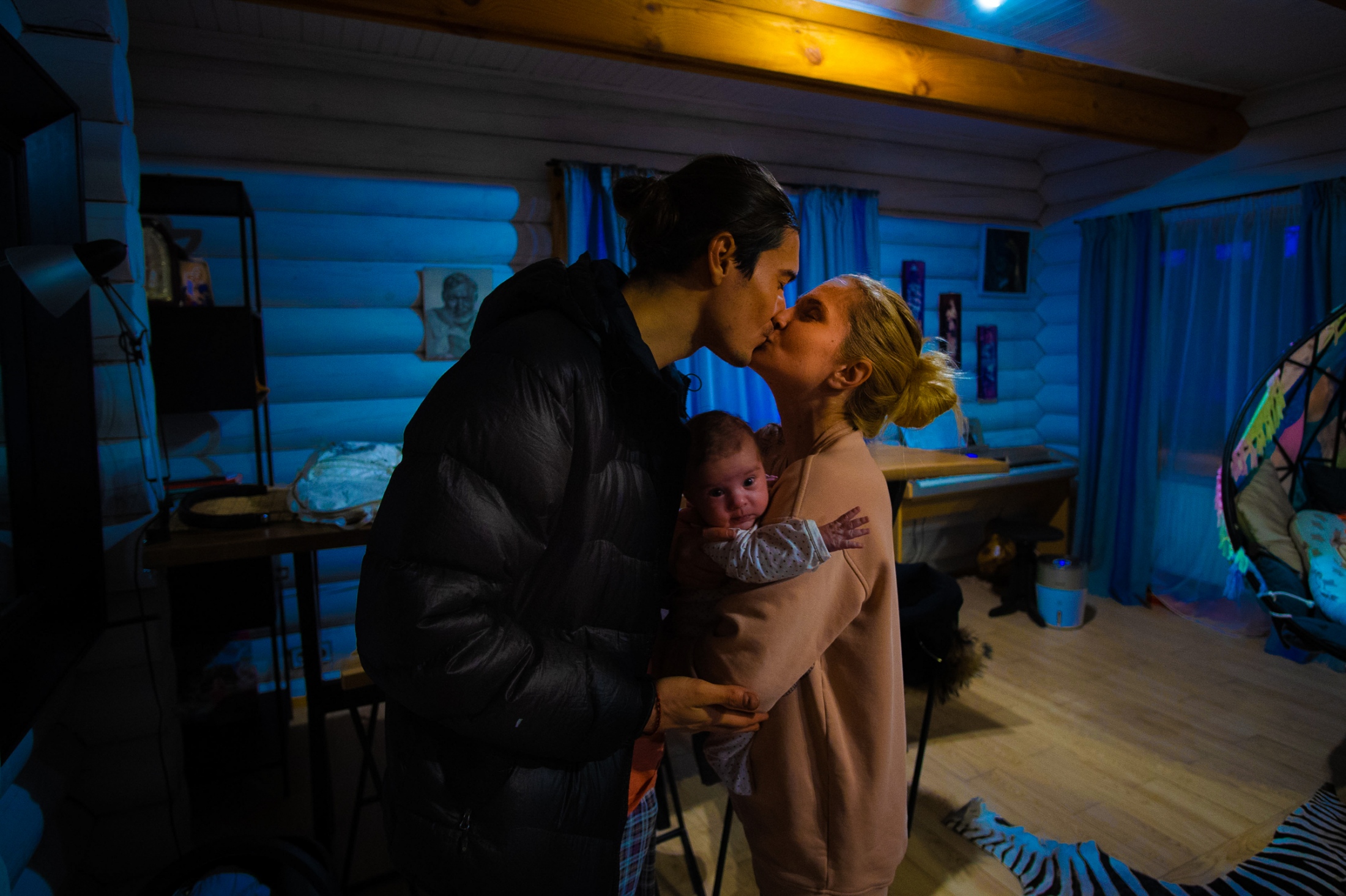KIEV - Surrogacy buisness -  Olessia et Kostia avec leur bébé de 4...