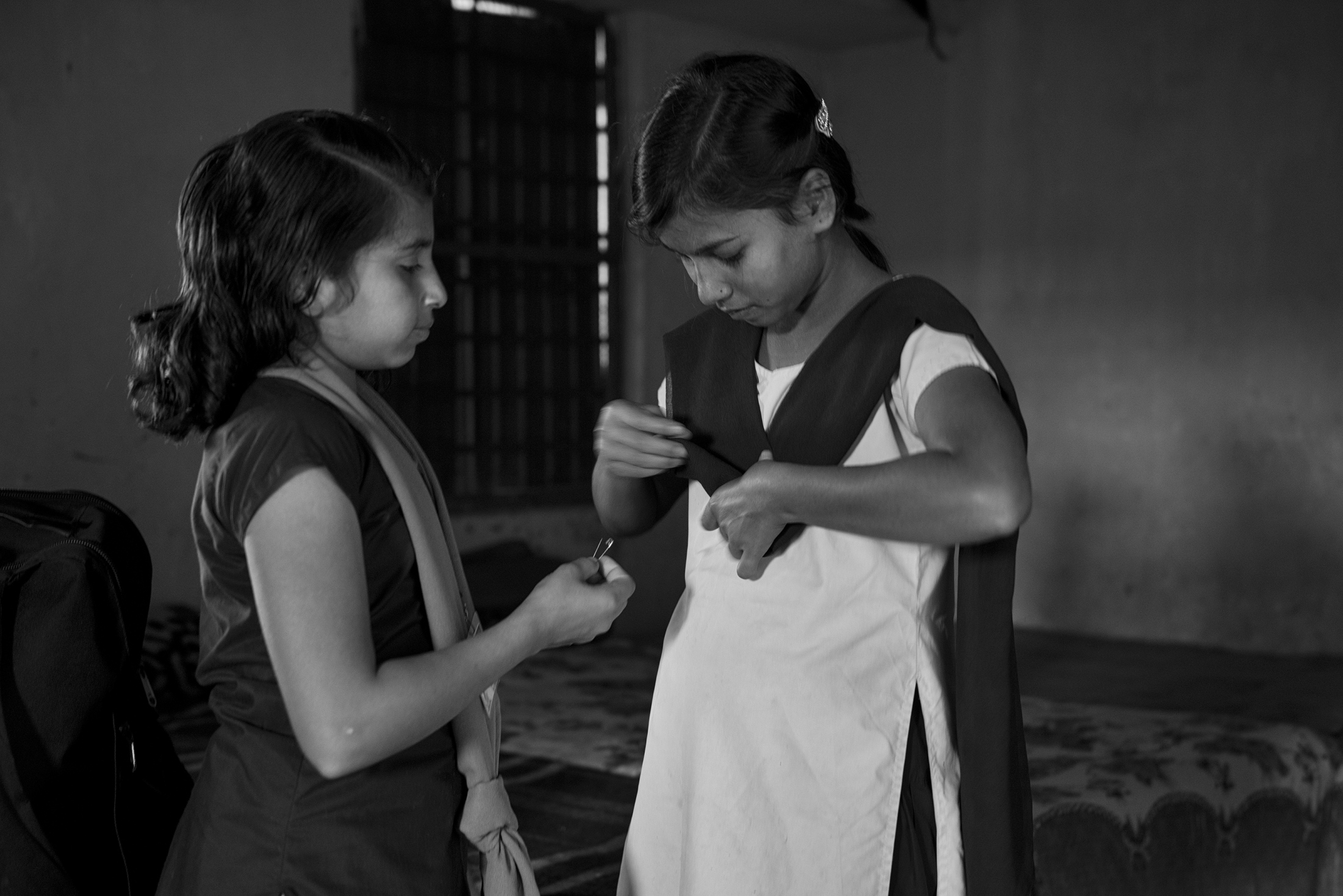 The Boarding School Saves Young Girls from Intergenerational Prostitution - Bihar, India -  Some girls play inside the room, they break caste...