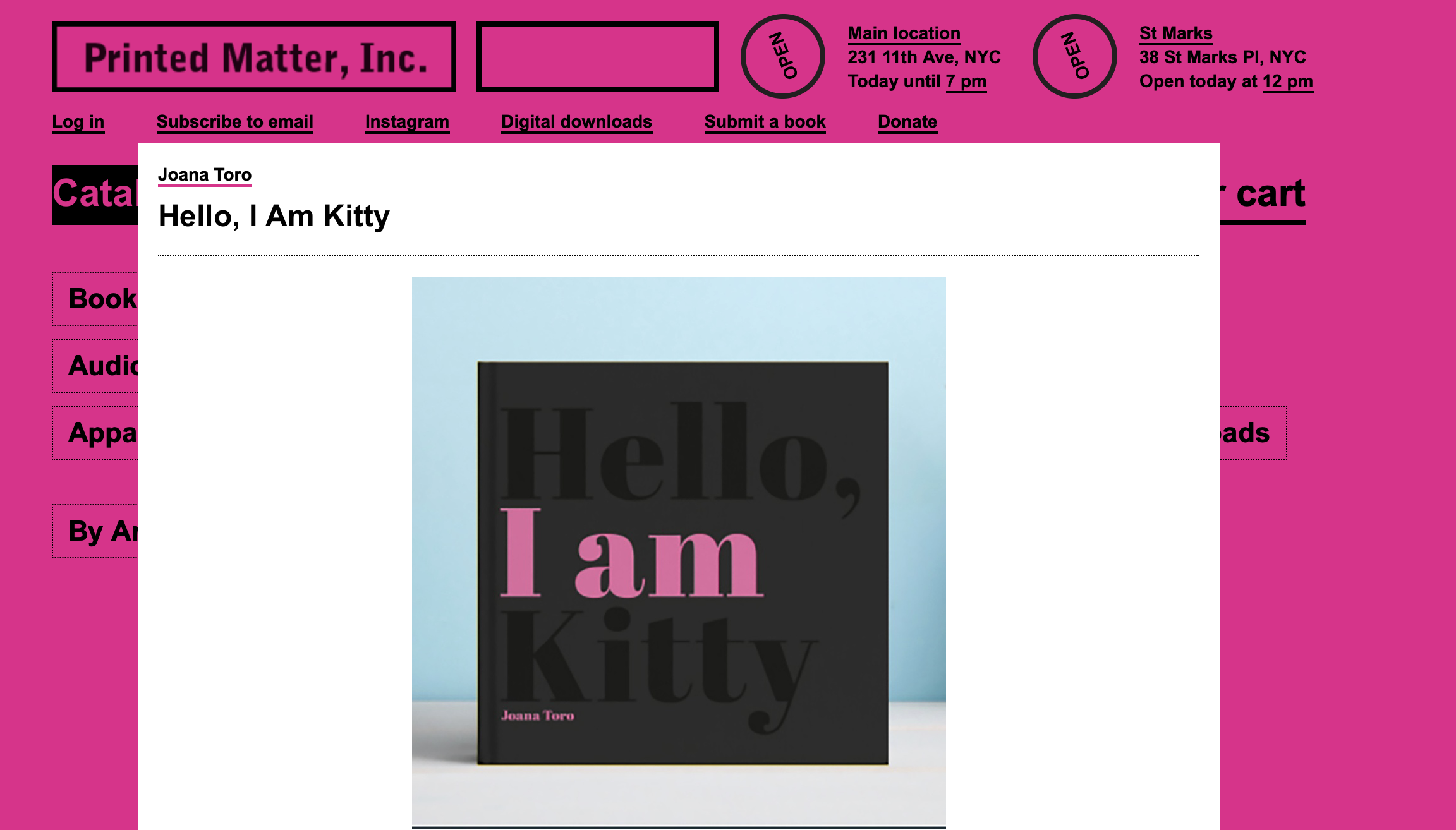 Hello I am Kitty available in Printed Matter