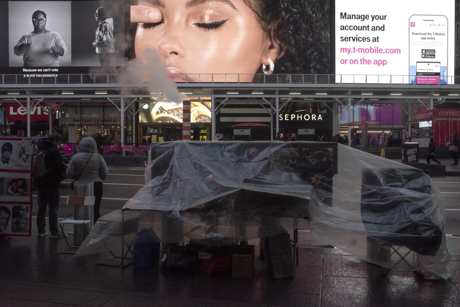General view of Times Square du...e 31 ,2020 in New York. NYC USA