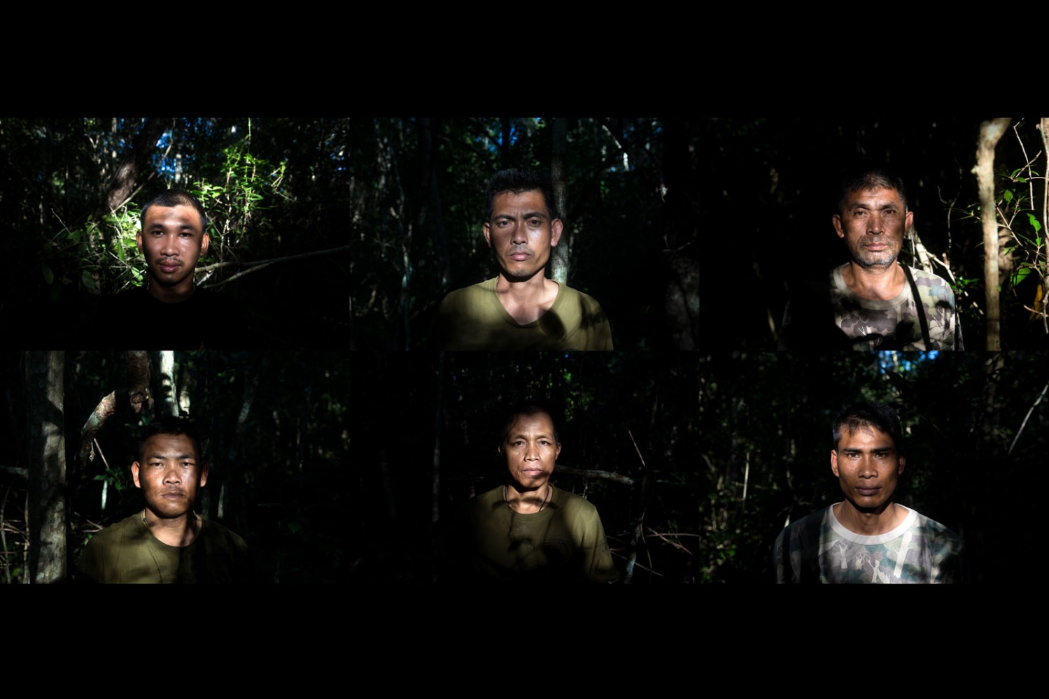 Thai forest rangers photographed whilst on a 3-day patrol in Ta Pray National Park. Sa Kaew...