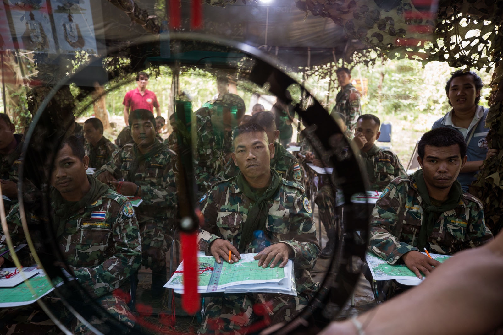 THAILAND'S FOREST RANGERS - New forest ranger recruits take a lesson in map reading...