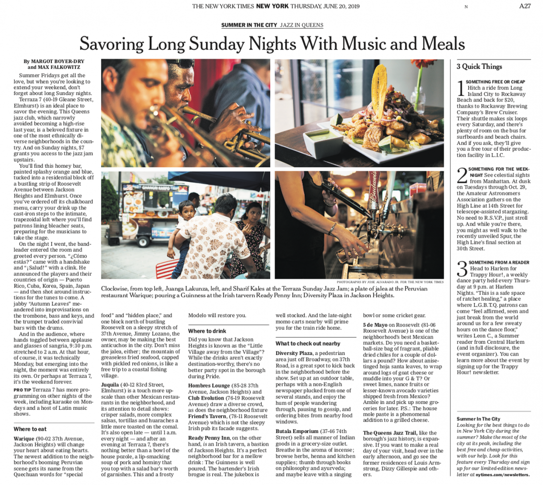 for The New York Times: Savoring Long Sunday Nights With Music and Meals