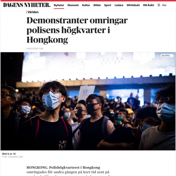 Image from Tearsheets -  Dagens Nyheter, June 2019 