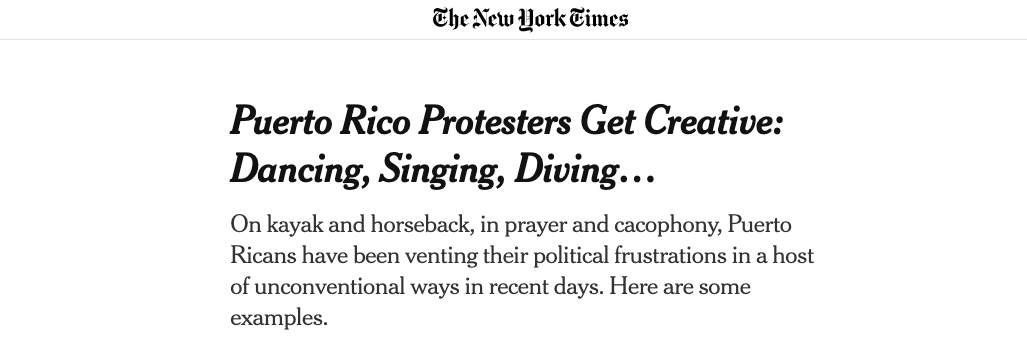 Reuters Puerto Rico coverage on The New York Times