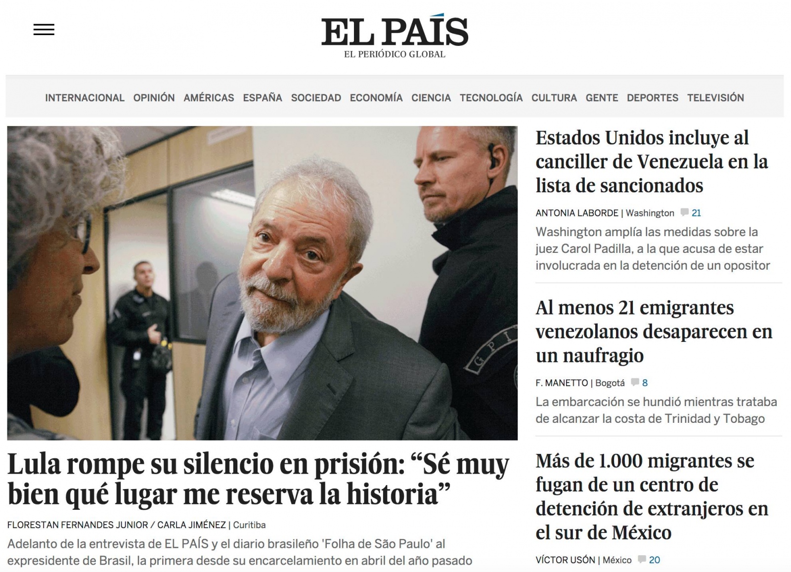 Thumbnail of Luiz Inácio Lula da Silva para El País
