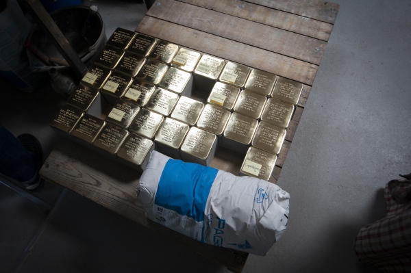 Image from The Making of a Stolperstein -  New Stolpersteine at the studio in Pankow district of...