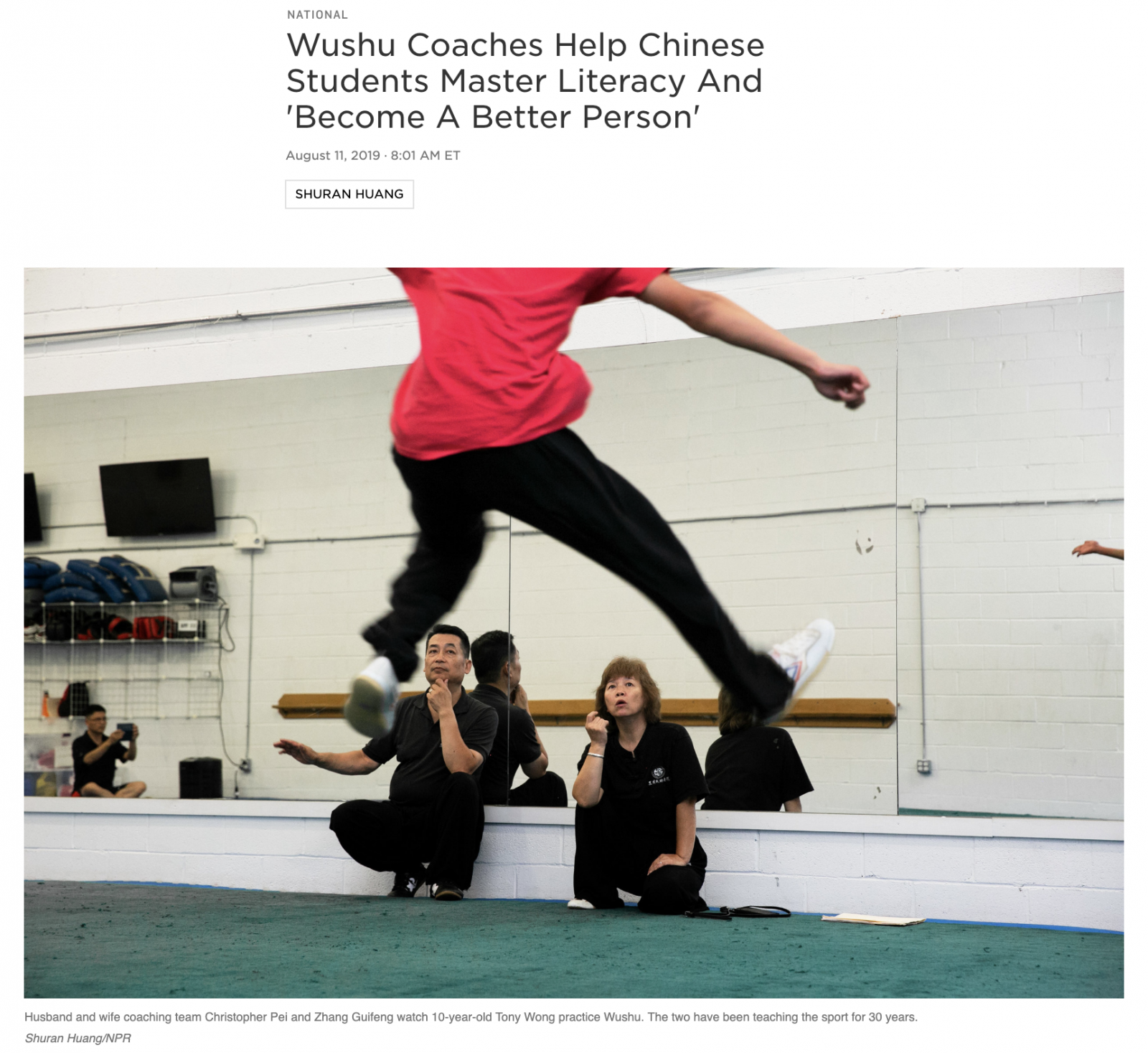 On NPR: Wushu Coaches Help Chinese Students Master Literacy And 'Become A Better Person'