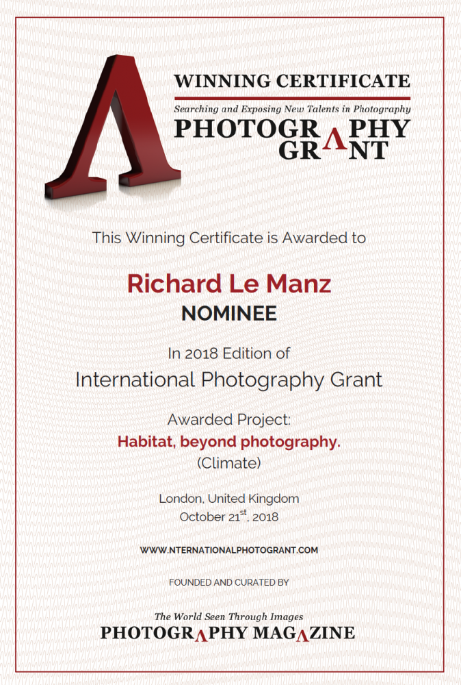 PhotogrVphy Grant 2018 awards Nominee.