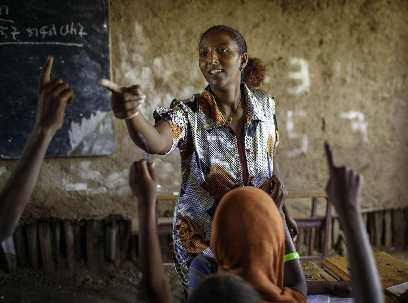 Images for Humanitarian Organizations -   Bizuye Solomon, 26, teaches at Alula ABEC (Alternative...