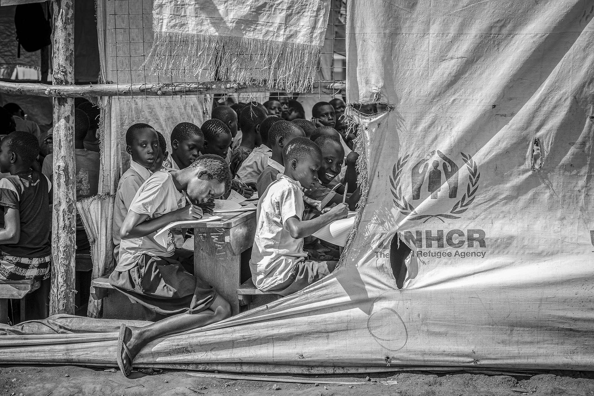 Exodus: South Sudan -   A  temporary  elementary school constructed from...