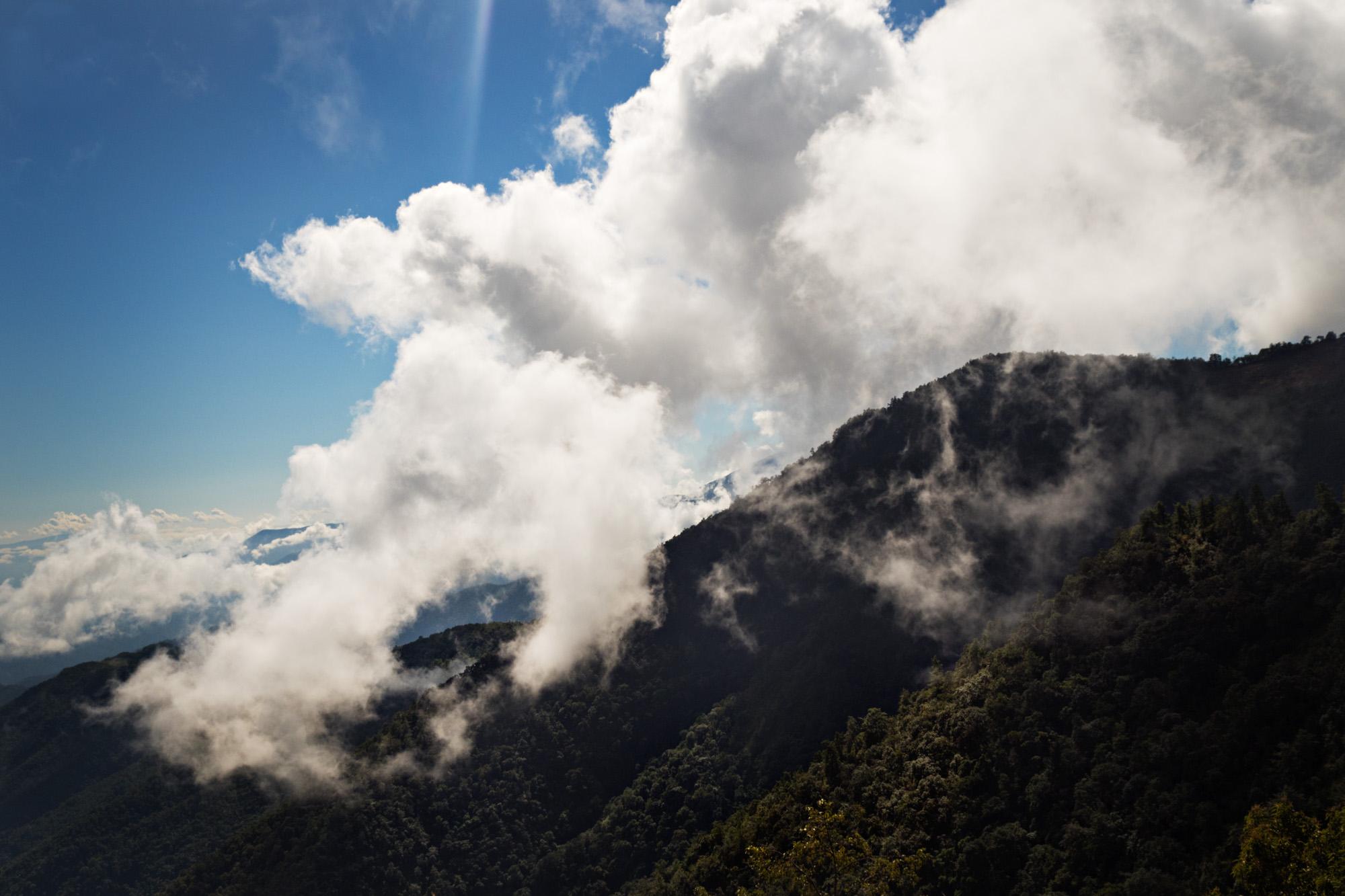 Travel - Majestic clouds over the mountains in Chin State,...