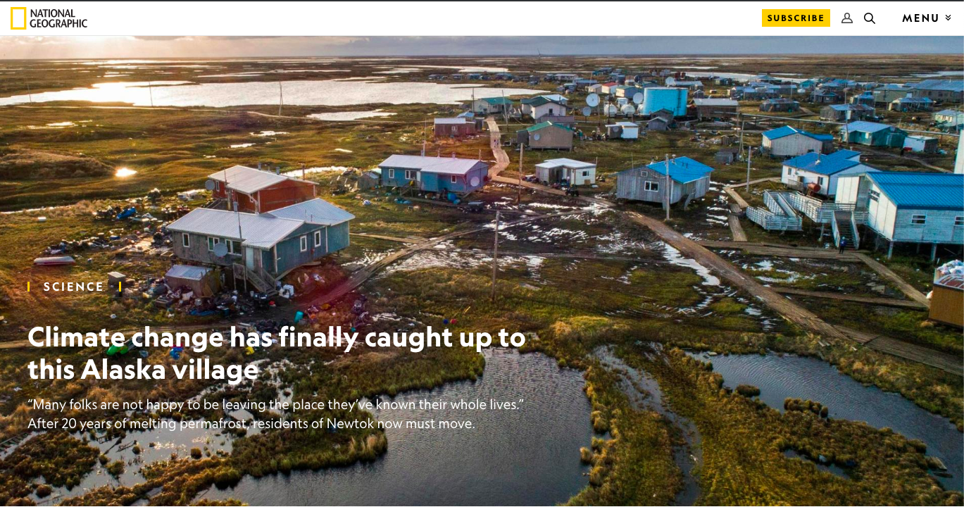 on NatGeo: Climate change has finally caught up to this Alaska village