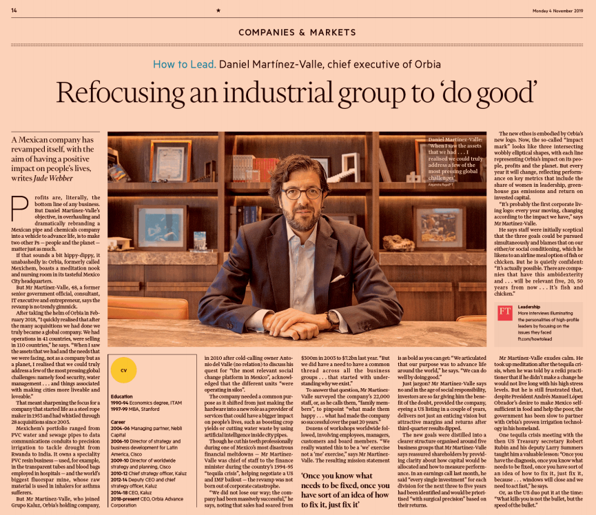 Thumbnail of "How to lead" for The Financial Times 