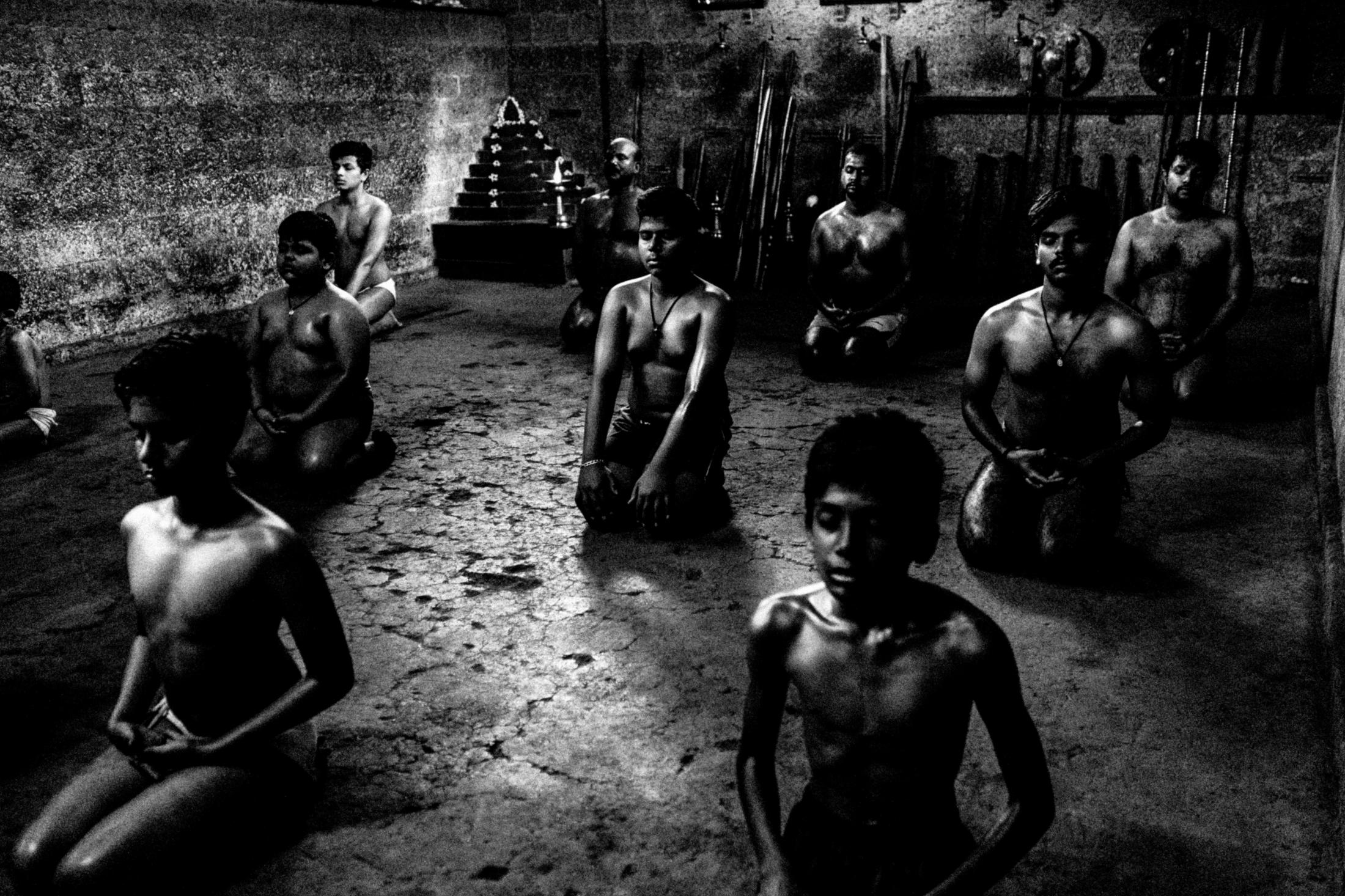 Kalaripayattu, the genesis of martial arts -  Morning meditation session in Calicut, Kerala. 