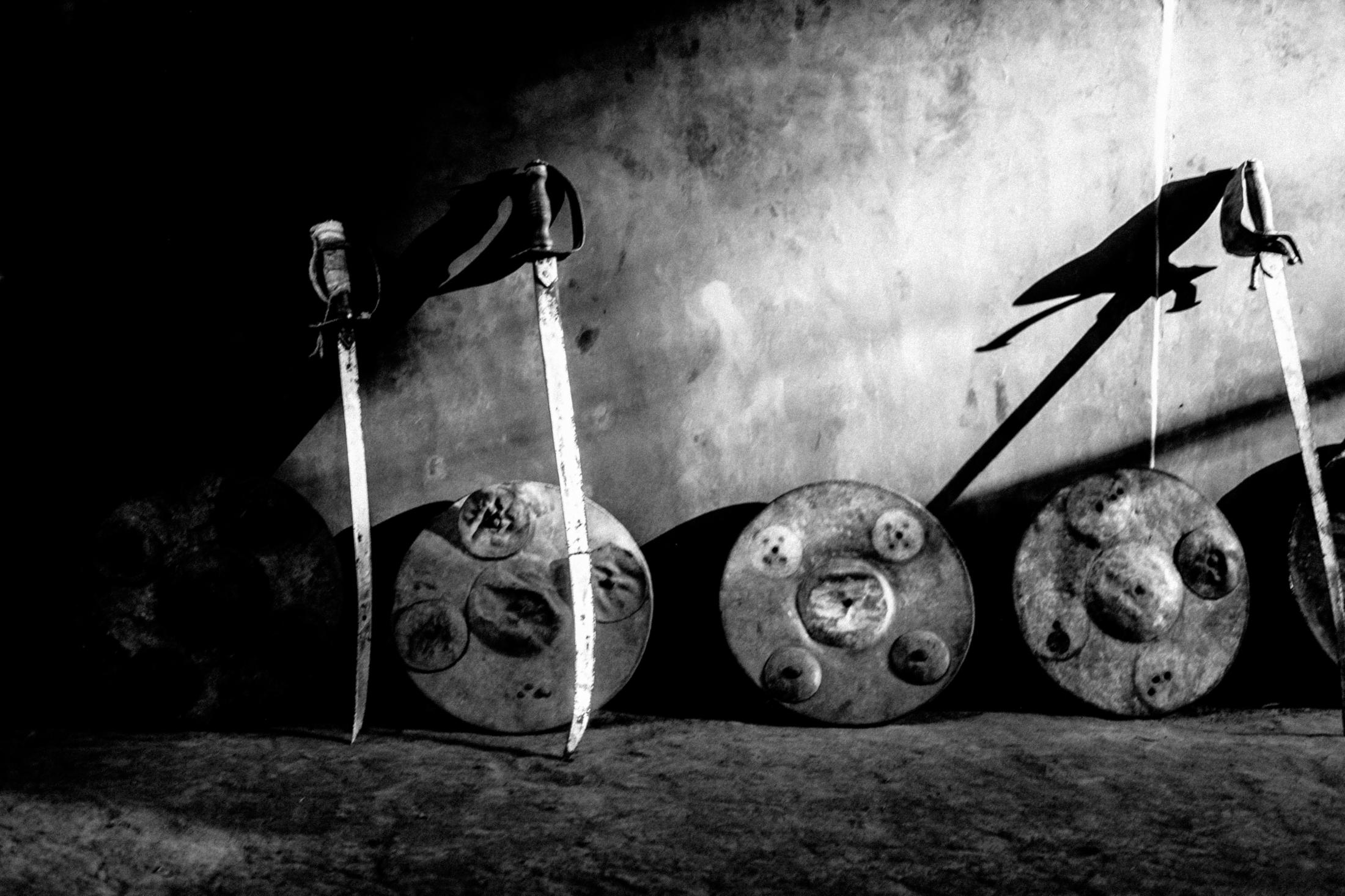 Kalaripayattu, the genesis of martial arts -  Training weapons keep the marks of intensive training. 