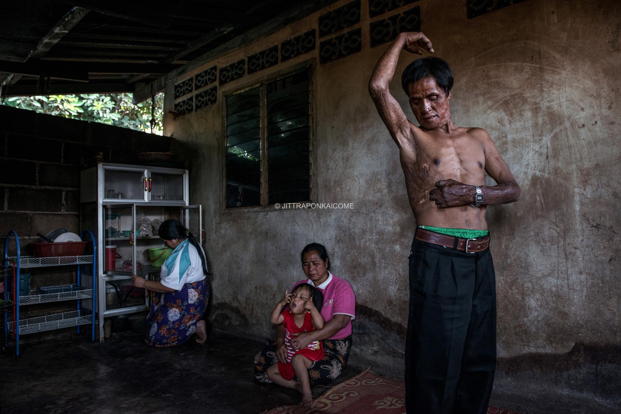 Smoke Crisis in Northern Thailand -  Moshe, a Lahu hill tribe people who once worked as a...