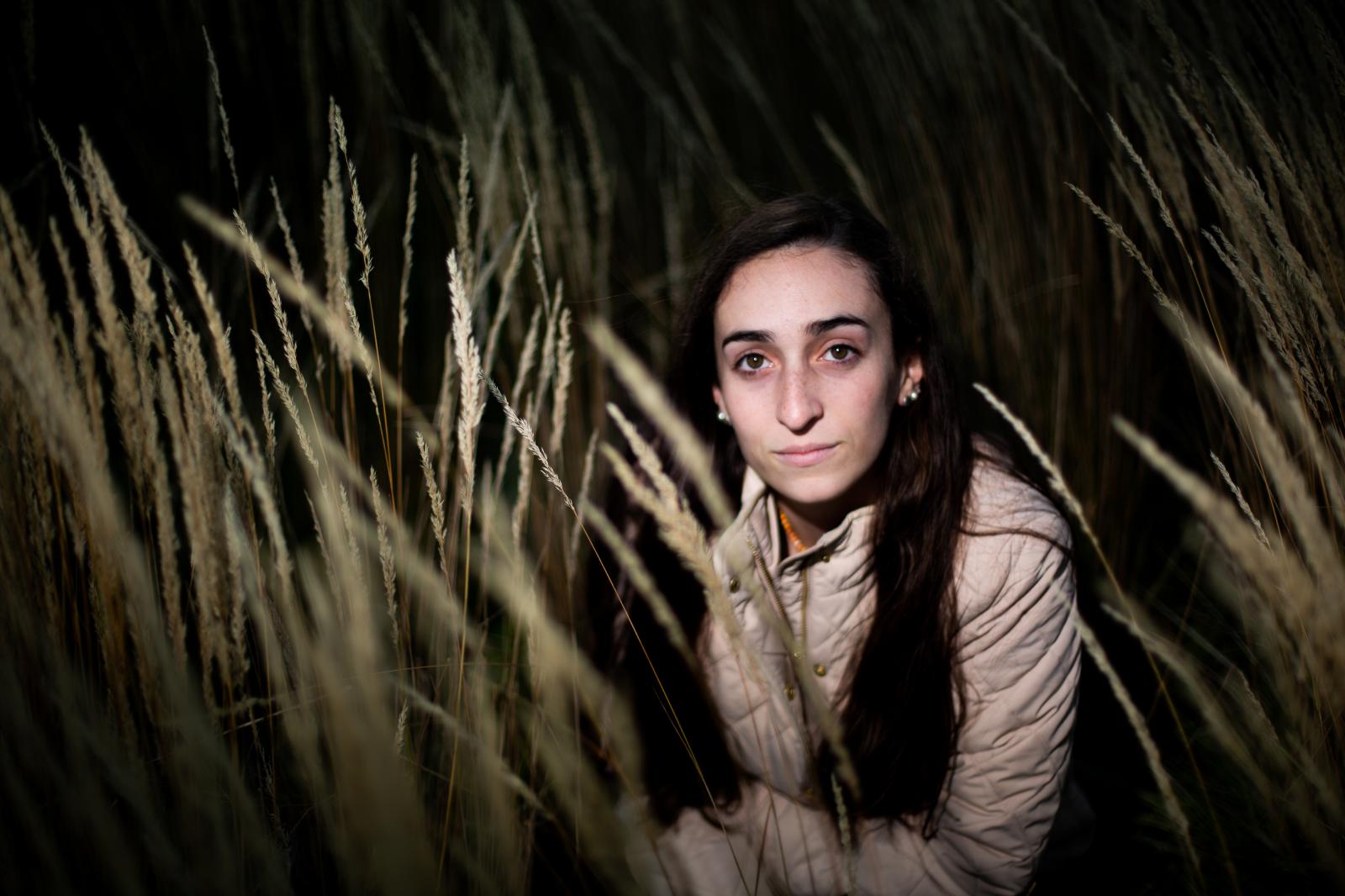 Portrait of Laura Oliverio taken in Syracuse, New York, using a speedlight.