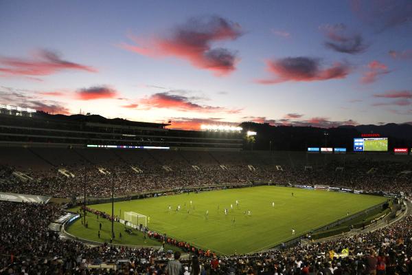 PASADENA, CALIFORNIA - AUGUST 03: &nbsp; &nbsp;View of the field as the United States takes on Republic of Ireland during the first game of the USWNT Victory Tour at Rose Bowl on August 03, 2019 in Pasadena, California. (Photo by Katharine Lotze/Getty Images)