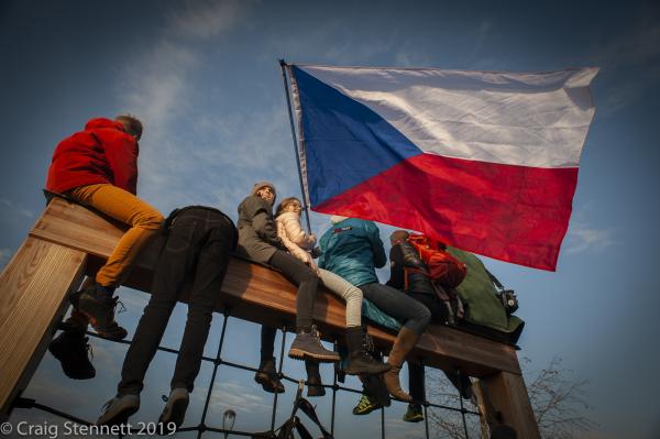 Image from Million Moments-Prague 30 Years on from The Velvet Revolution - Children use a climbing frame at Letná  Park...